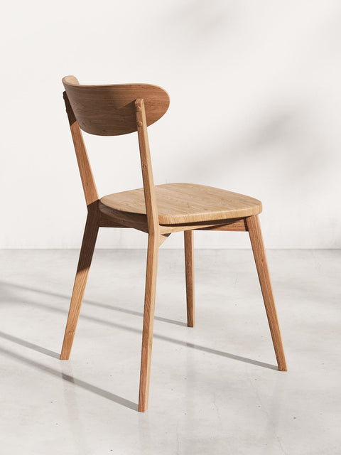 Esszimmerstuhl aus Eiche massiv Braun harter Sitz Capalbio