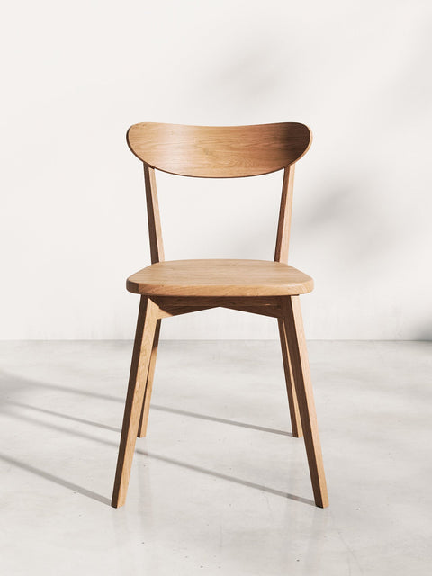 Esszimmerstuhl aus Eiche massiv Braun harter Sitz Capalbio