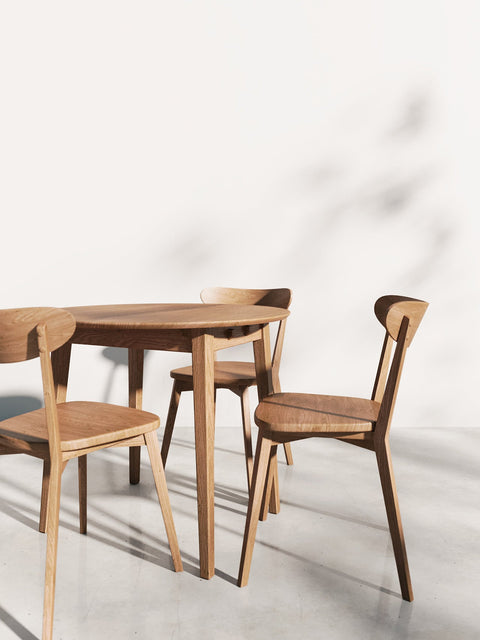 Esszimmerstuhl aus Eiche massiv Braun harter Sitz Capalbio