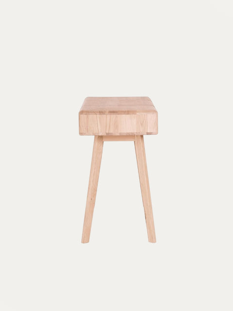 Console table with mirror of solid oak whitewashed Portofino