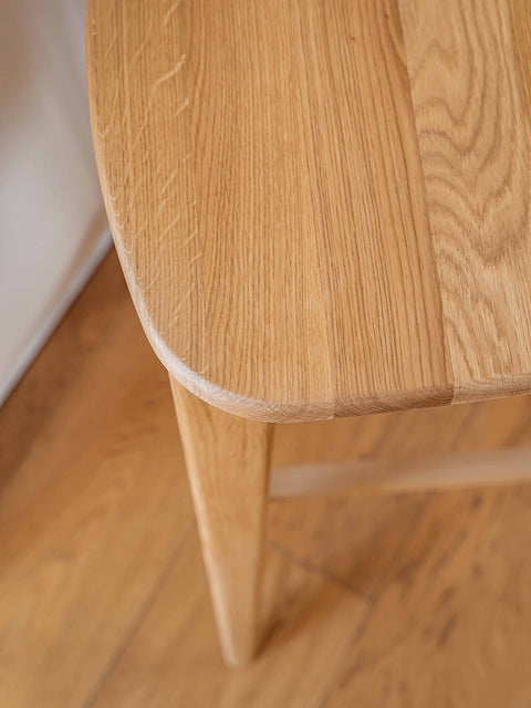 Barstuhl aus Massivholz Eiche modern Natur 46×42×109 cm Paolo