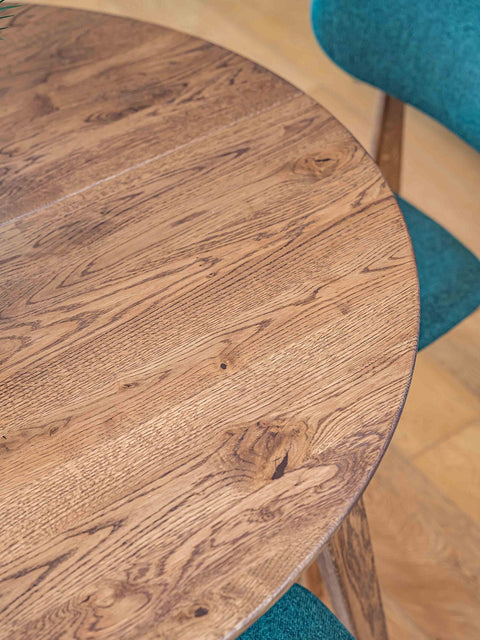 Ausziehbarer Esstisch aus massivem Eichenholz Braun modern Sun