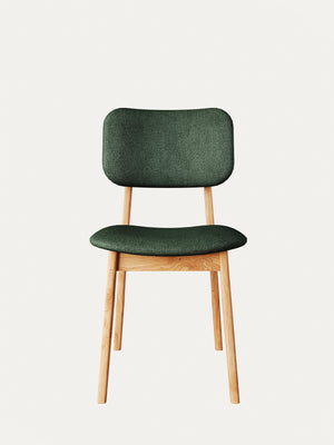 Stuhl aus Eiche massiv Natur weicher Sitz 81 cm Grün Mevis