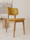 Esszimmerstuhl aus Eiche massiv Braun weicher Sitz Gelb Mevis