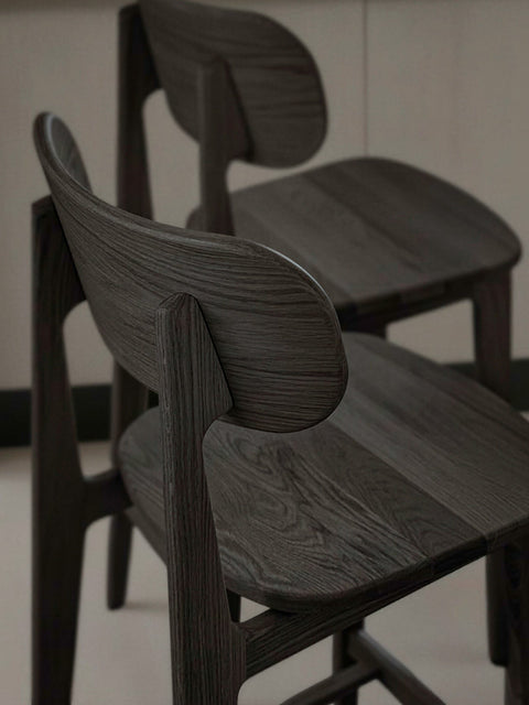 Barstuhl aus Massivholz Eiche modern Schwarz 46×42×109 cm Paolo