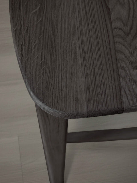 Barstuhl aus Massivholz Eiche modern Schwarz 46×42×109 cm Paolo