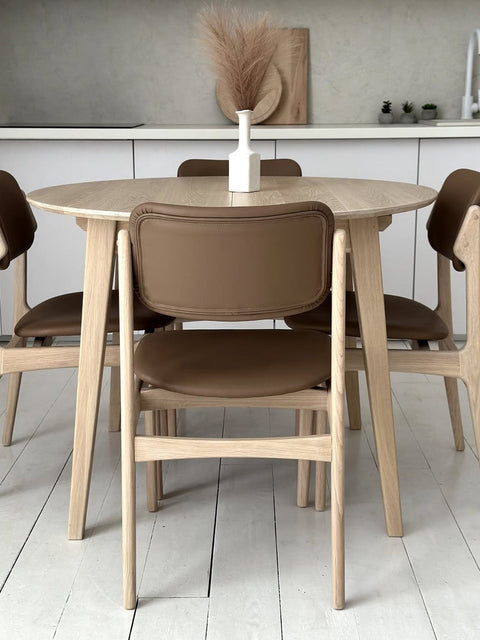 Ausziehbarer Esstisch aus massivem Eichenholz modern nordisch Sun