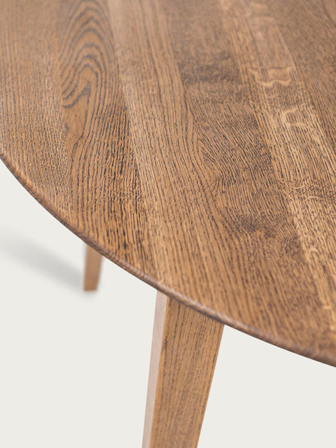 Ausziehbarer Esstisch aus massiver, geräucherter Eiche, 120–220×120×75 cm – Nico