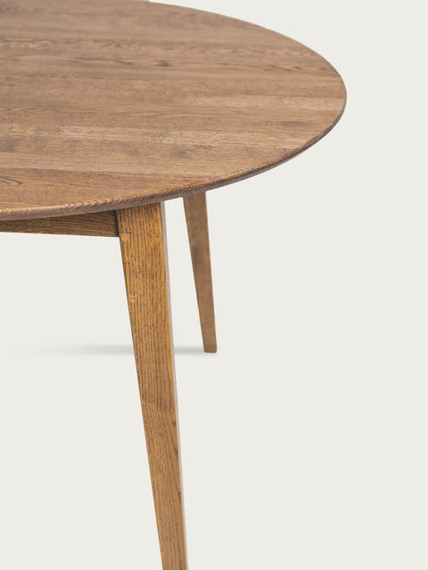 Ausziehbarer Esstisch aus massiver, geräucherter Eiche, 120–220×120×75 cm – Nico