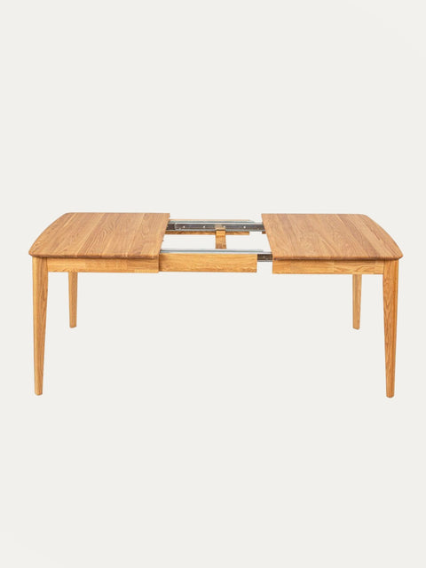 Ausziehbarer Esstisch aus massiver Eiche Natur Atlante