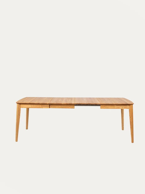 Ausziehbarer Esstisch aus massiver Eiche Natur Atlante