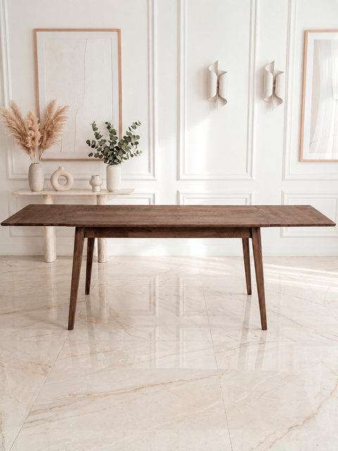 Extendable solid oak wood table 120-200 cm smоked Austin