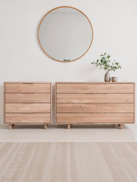 Kommode aus massiver Eiche weiß geölt 150 cm Portofino