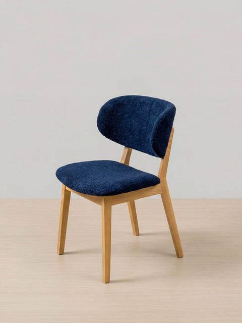 Esszimmerstuhl aus Eiche massiv Natur Mitternachtsblau Volterra