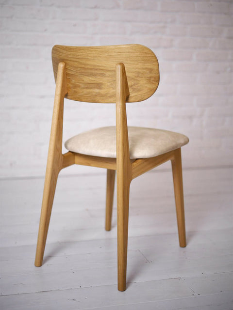 Stuhl aus massiver Eiche Natur Soft Paolo 80 cm