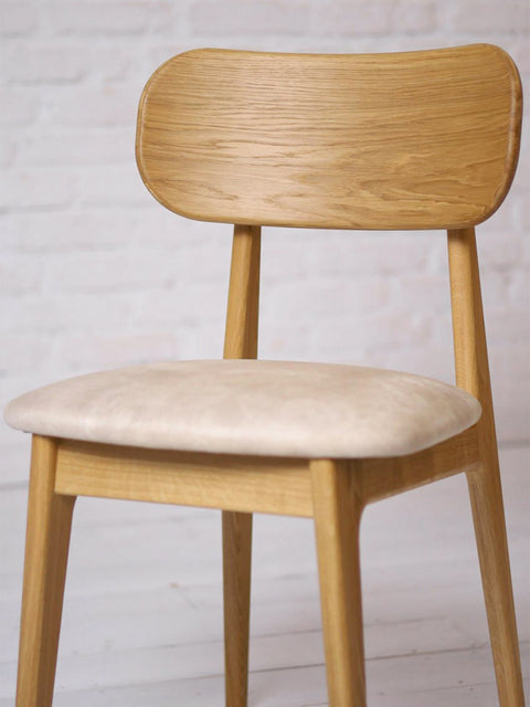 Stuhl aus massiver Eiche Natur Soft Paolo 80 cm