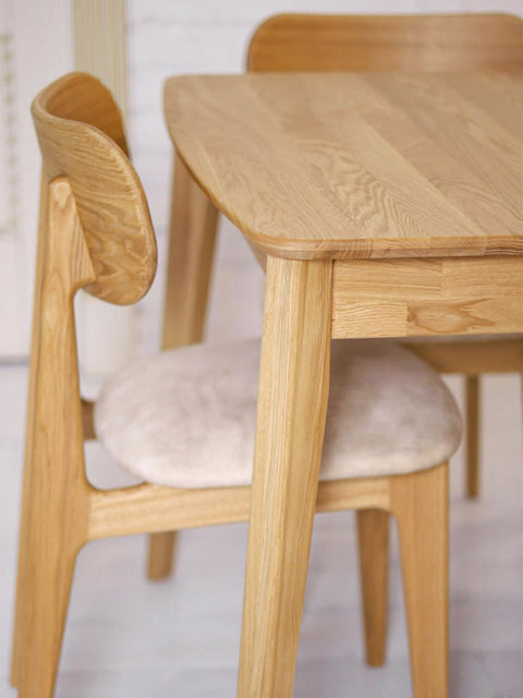 Stuhl aus massiver Eiche Natur Soft Paolo 80 cm