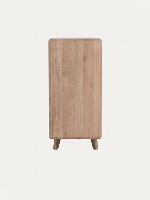 Sideboard 3 Türen aus Eiche massiv weiß geölt 150x42x90 cm Portofino